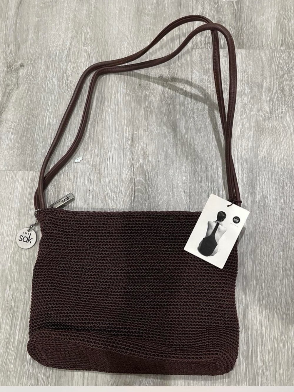 The Sak Woven Crossbody Bag - Dark Brown NWT